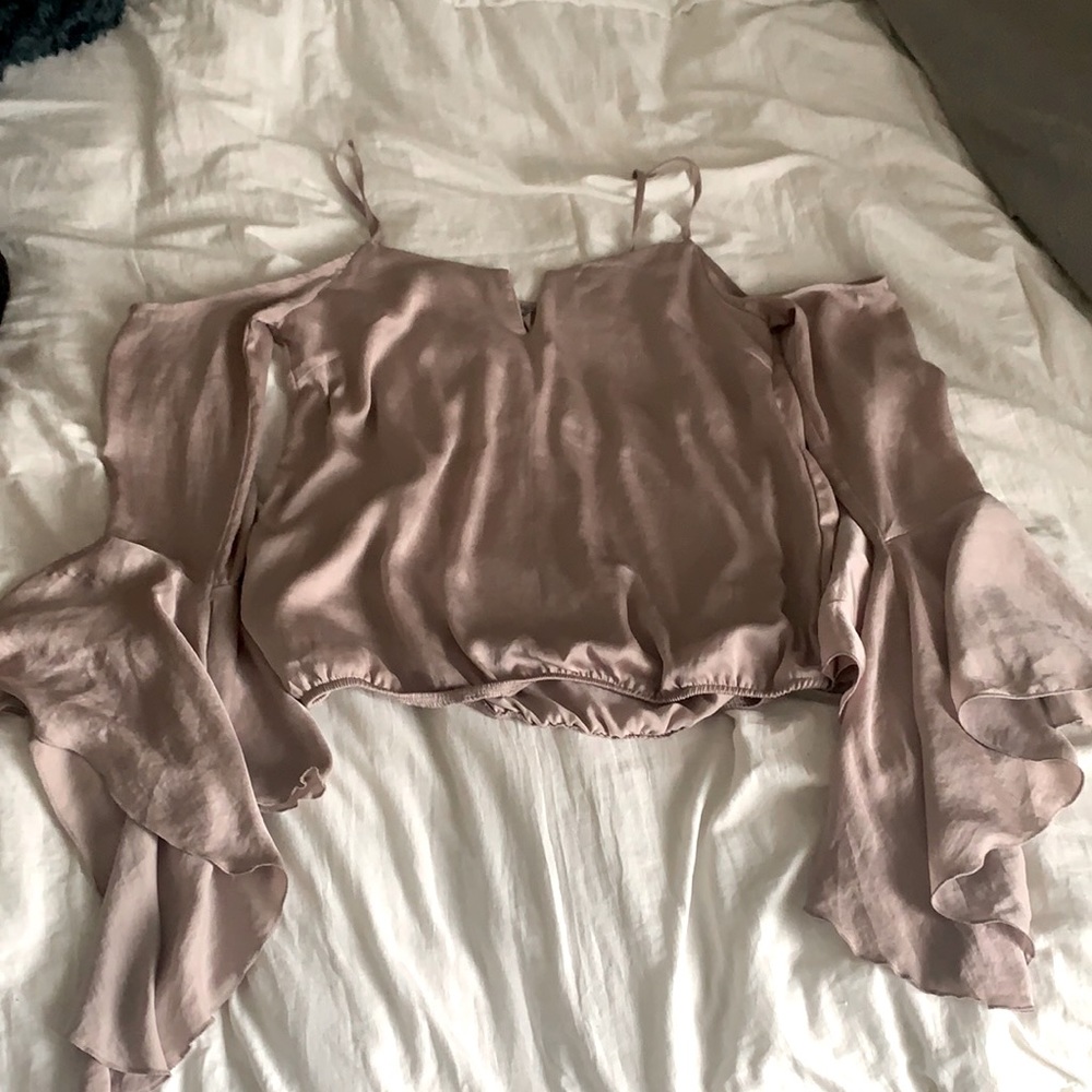 Flared sleeves off shoulder top